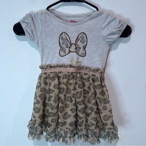 Disney Minnie Mouse Gray Dress with Leopard Print